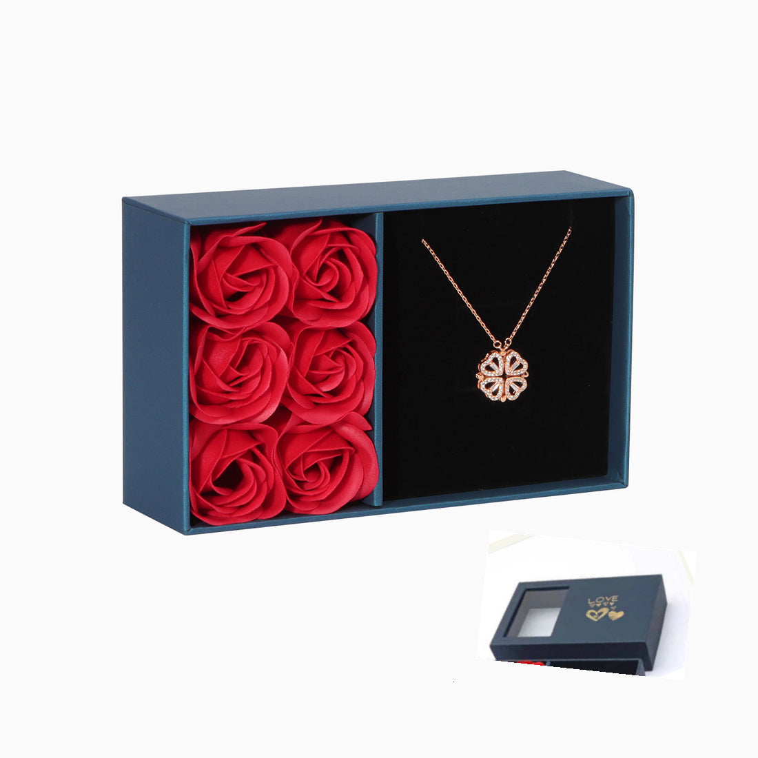 New Rose Jewelry Necklace Pendant Gift Box